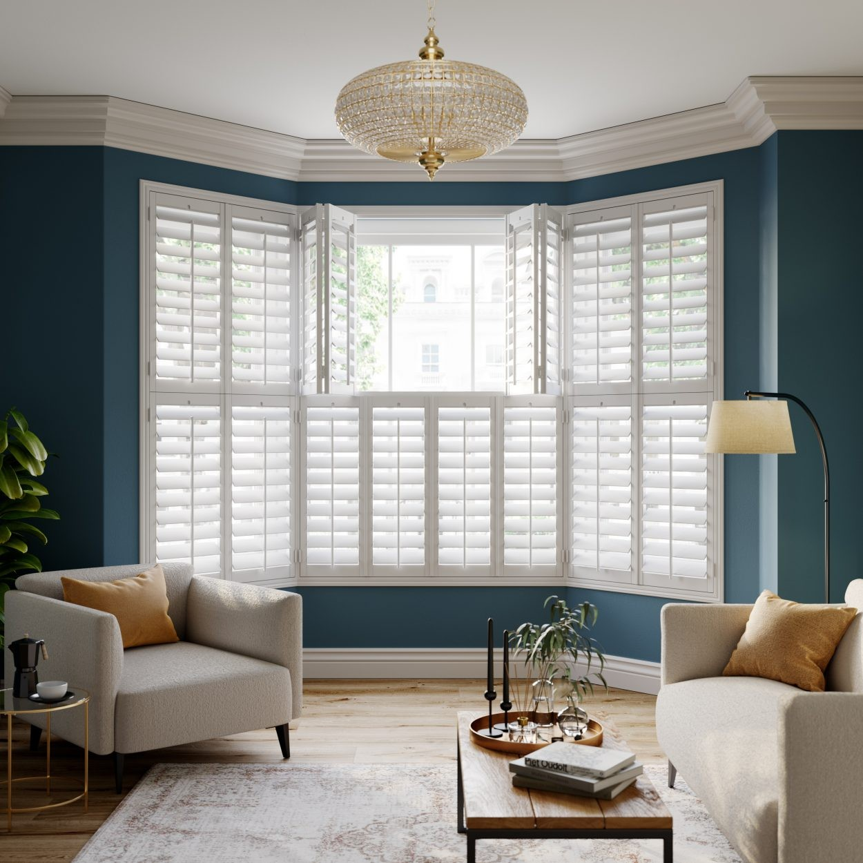 Bay window shutters
