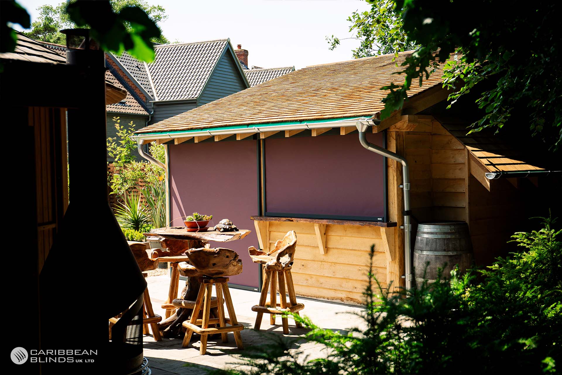 Collage showing a range of blind colours and fabric options