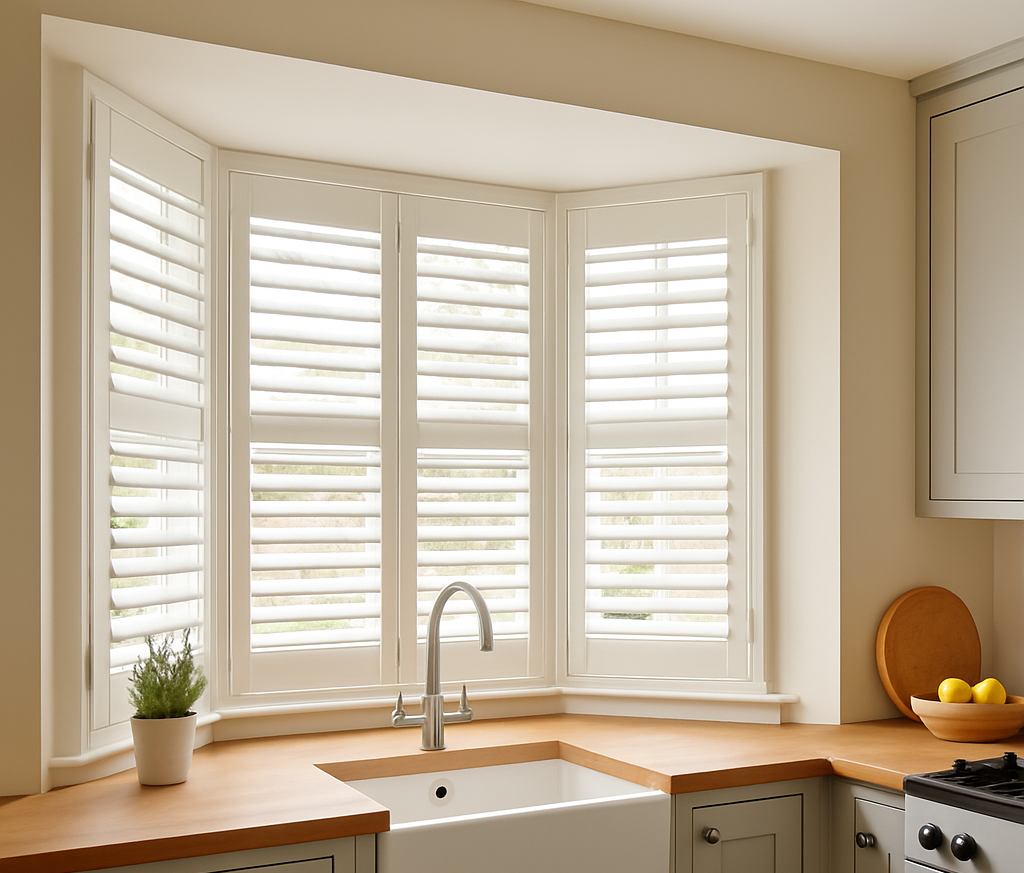 Shutter bay window close up