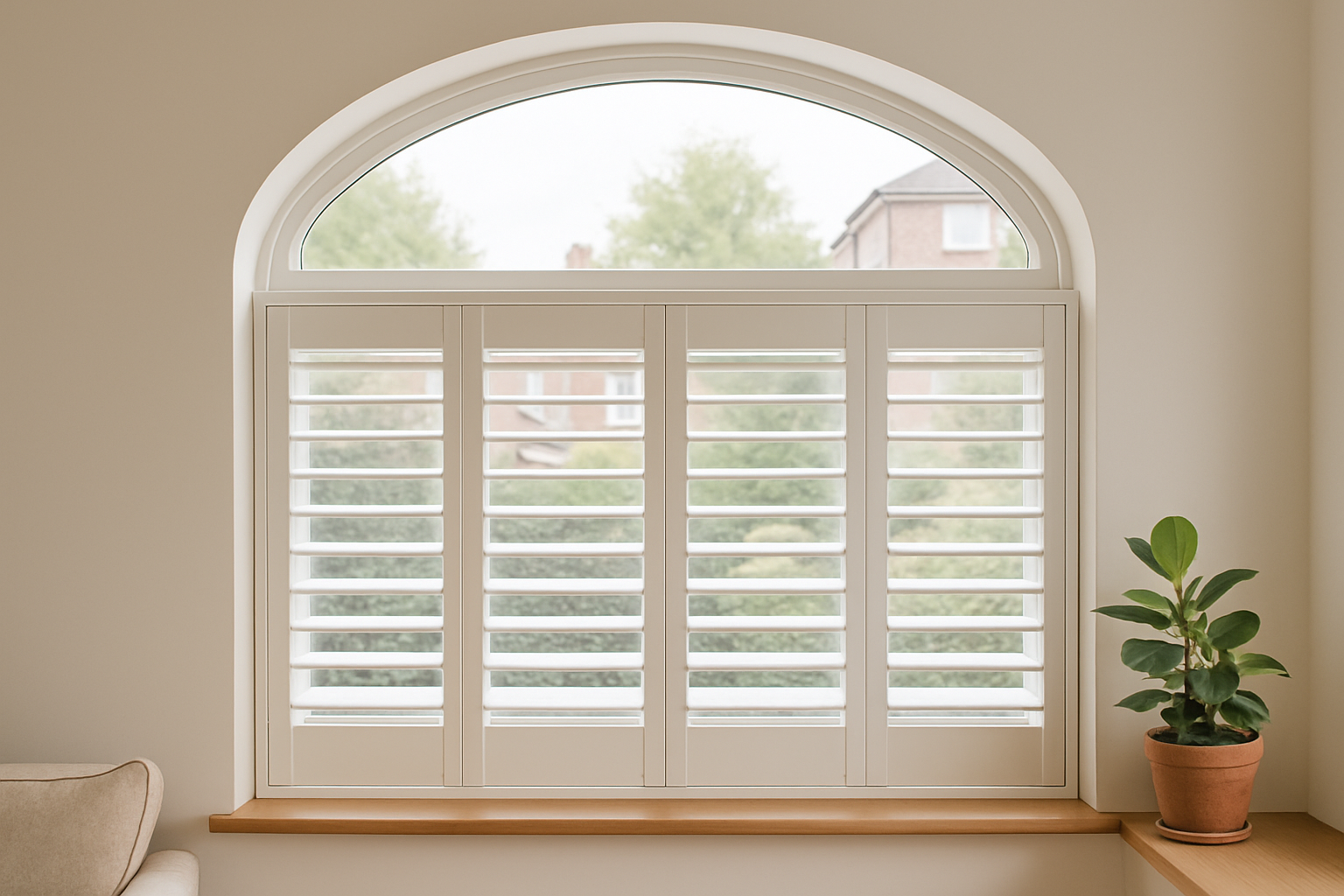 Modern awning over a patio area