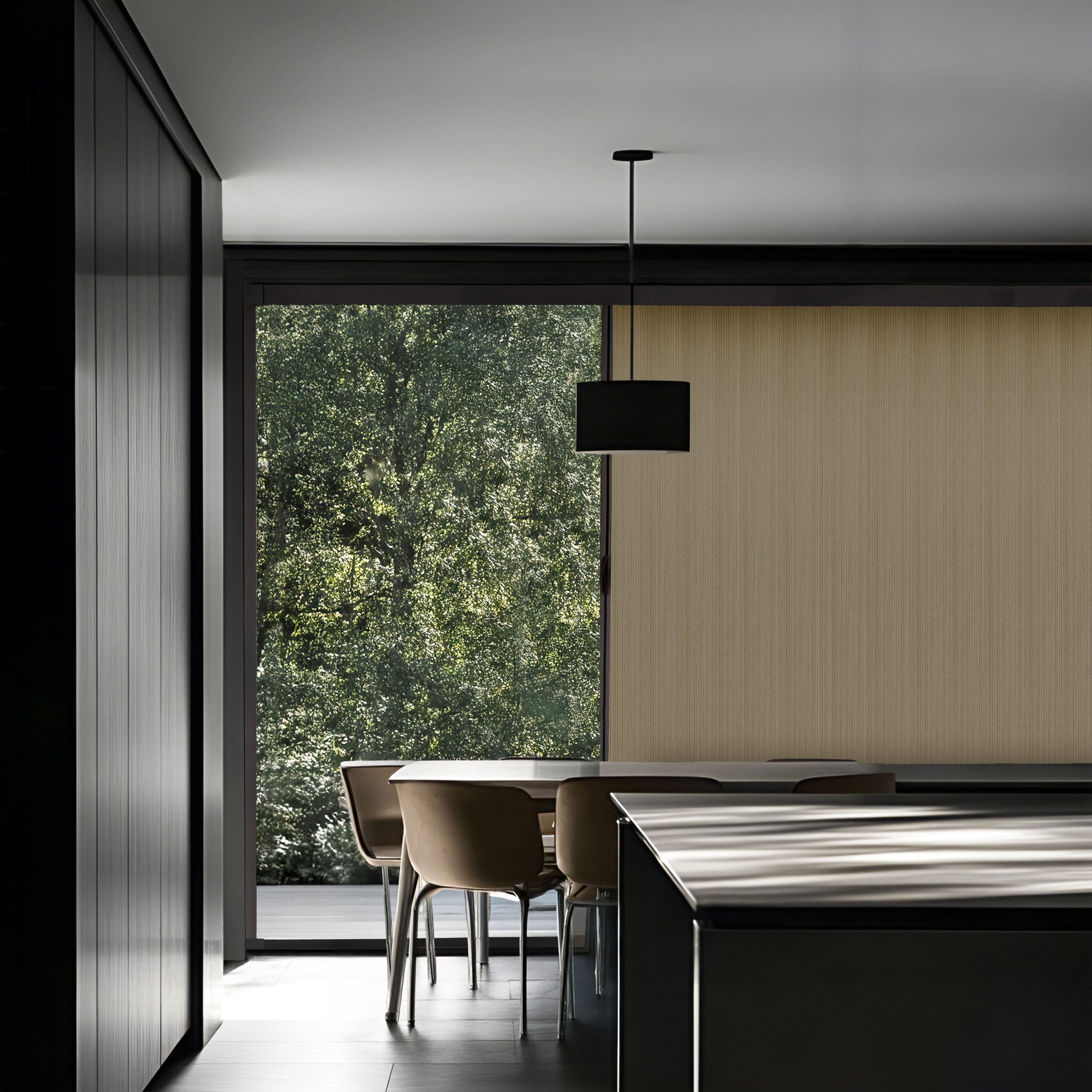 Collage showing a range of blind colours and fabric options